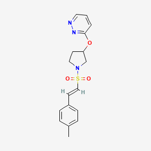 (E)-3-((1-((4-methylstyryl)sulfonyl)pyrrolidin-3-yl)oxy)pyridazine