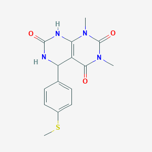 1,3-dimethyl-5-(4-(methylthio)phenyl)-5,6-dihydropyrimido[4,5-d]pyrimidine-2,4,7(1H,3H,8H)-trione