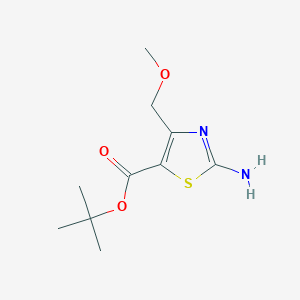 molecular formula C10H16N2O3S B2771784 Tert-butyl 2-amino-4-(methoxymethyl)-1,3-thiazole-5-carboxylate CAS No. 2248296-71-9