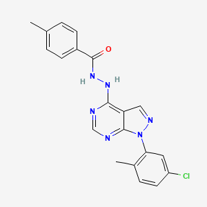 molecular formula C20H17ClN6O B2771800 N'-[1-(5-chloro-2-methylphenyl)-1H-pyrazolo[3,4-d]pyrimidin-4-yl]-4-methylbenzohydrazide CAS No. 881073-86-5