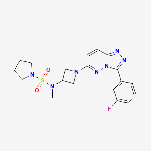 molecular formula C19H22FN7O2S B2771810 N-[1-[3-(3-Fluorophenyl)-[1,2,4]triazolo[4,3-b]pyridazin-6-yl]azetidin-3-yl]-N-methylpyrrolidine-1-sulfonamide CAS No. 2380063-08-9