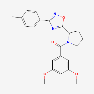 molecular formula C22H23N3O4 B2771817 5-[1-(3,5-Dimethoxybenzoyl)pyrrolidin-2-yl]-3-(4-methylphenyl)-1,2,4-oxadiazole CAS No. 861972-10-3