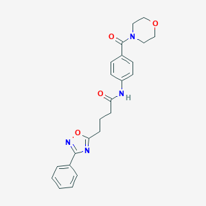 molecular formula C23H24N4O4 B277182 N-[4-(morpholin-4-ylcarbonyl)phenyl]-4-(3-phenyl-1,2,4-oxadiazol-5-yl)butanamide 