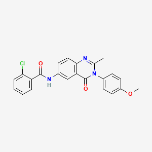 molecular formula C23H18ClN3O3 B2771820 2-chloro-N-(3-(4-methoxyphenyl)-2-methyl-4-oxo-3,4-dihydroquinazolin-6-yl)benzamide CAS No. 1105206-79-8