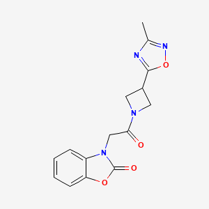 molecular formula C15H14N4O4 B2771821 3-(2-(3-(3-methyl-1,2,4-oxadiazol-5-yl)azetidin-1-yl)-2-oxoethyl)benzo[d]oxazol-2(3H)-one CAS No. 1286710-19-7