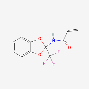 molecular formula C11H8F3NO3 B2771823 N-[2-(Trifluoromethyl)-1,3-benzodioxol-2-yl]prop-2-enamide CAS No. 2411295-46-8