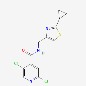 molecular formula C13H11Cl2N3OS B2771825 2,5-dichloro-N-[(2-cyclopropyl-1,3-thiazol-4-yl)methyl]pyridine-4-carboxamide CAS No. 2094886-52-7