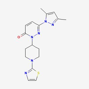 molecular formula C17H20N6OS B2771831 6-(3,5-dimethyl-1H-pyrazol-1-yl)-2-[1-(1,3-thiazol-2-yl)piperidin-4-yl]-2,3-dihydropyridazin-3-one CAS No. 2380010-05-7