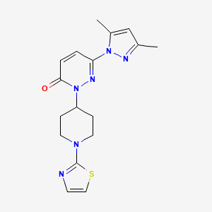 molecular formula C17H20N6OS B2771831 6-(3,5-Dimethylpyrazol-1-yl)-2-[1-(1,3-thiazol-2-yl)piperidin-4-yl]pyridazin-3-one CAS No. 2380010-05-7