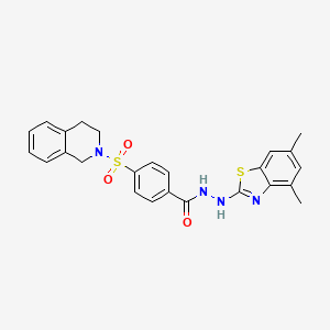molecular formula C25H24N4O3S2 B2771835 N'-(4,6-dimethyl-1,3-benzothiazol-2-yl)-4-(1,2,3,4-tetrahydroisoquinoline-2-sulfonyl)benzohydrazide CAS No. 851987-32-1