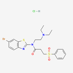 N-(6-bromobenzo[d]thiazol-2-yl)-N-(2-(diethylamino)ethyl)-3-(phenylsulfonyl)propanamide hydrochloride