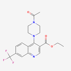 molecular formula C19H20F3N3O3 B2771857 Ethyl 4-(4-acetylpiperazin-1-yl)-7-(trifluoromethyl)quinoline-3-carboxylate CAS No. 898656-52-5