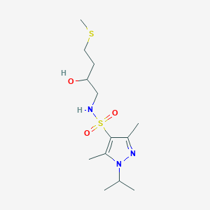 molecular formula C13H25N3O3S2 B2771874 N-[2-hydroxy-4-(methylsulfanyl)butyl]-3,5-dimethyl-1-(propan-2-yl)-1H-pyrazole-4-sulfonamide CAS No. 2309574-88-5