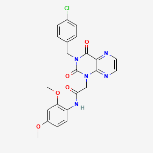 molecular formula C23H20ClN5O5 B2771887 2-(3-(4-chlorobenzyl)-2,4-dioxo-3,4-dihydropteridin-1(2H)-yl)-N-(2,4-dimethoxyphenyl)acetamide CAS No. 1357971-51-7