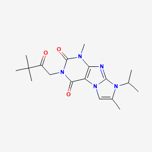 molecular formula C18H25N5O3 B2771888 2-(3,3-Dimethyl-2-oxobutyl)-4,7-dimethyl-6-propan-2-ylpurino[7,8-a]imidazole-1,3-dione CAS No. 878731-75-0