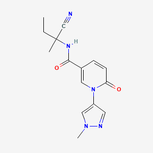 molecular formula C15H17N5O2 B2771889 N-(2-Cyanobutan-2-yl)-1-(1-methylpyrazol-4-yl)-6-oxopyridine-3-carboxamide CAS No. 2418681-57-7