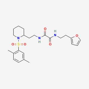 molecular formula C23H31N3O5S B2771895 N'-{2-[1-(2,5-dimethylbenzenesulfonyl)piperidin-2-yl]ethyl}-N-[2-(furan-2-yl)ethyl]ethanediamide CAS No. 898426-77-2