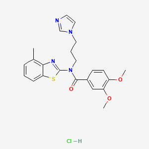 N-(3-(1H-imidazol-1-yl)propyl)-3,4-dimethoxy-N-(4-methylbenzo[d]thiazol-2-yl)benzamide hydrochloride