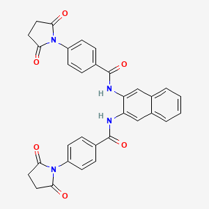 molecular formula C32H24N4O6 B2771899 4-(2,5-DIOXOPYRROLIDIN-1-YL)-N-{3-[4-(2,5-DIOXOPYRROLIDIN-1-YL)BENZAMIDO]NAPHTHALEN-2-YL}BENZAMIDE CAS No. 313405-94-6
