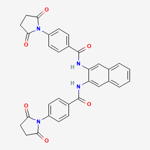 molecular formula C32H24N4O6 B2771899 4-(2,5-dioxopyrrolidin-1-yl)-N-[3-[[4-(2,5-dioxopyrrolidin-1-yl)benzoyl]amino]naphthalen-2-yl]benzamide CAS No. 313405-94-6