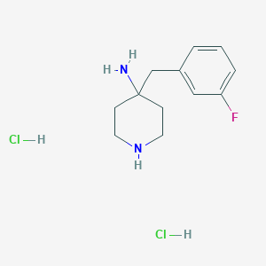 molecular formula C12H19Cl2FN2 B2771902 4-(3-Fluorobenzyl)piperidin-4-amine dihydrochloride CAS No. 1774896-30-8