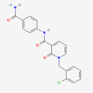 molecular formula C20H16ClN3O3 B2771903 N-(4-carbamoylphenyl)-1-[(2-chlorophenyl)methyl]-2-oxo-1,2-dihydropyridine-3-carboxamide CAS No. 946356-76-9
