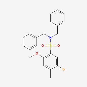 molecular formula C22H22BrNO3S B2771907 N,N-dibenzyl-5-bromo-2-methoxy-4-methylbenzene-1-sulfonamide CAS No. 1087640-66-1