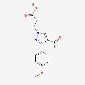 3-(4-Formyl-3-(4-methoxyphenyl)-1H-pyrazol-1-yl)propanoic acid