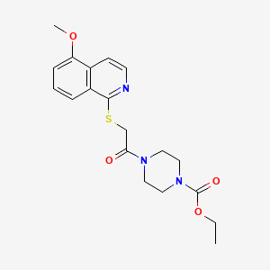 molecular formula C19H23N3O4S B2771940 Ethyl 4-(2-((5-methoxyisoquinolin-1-yl)thio)acetyl)piperazine-1-carboxylate CAS No. 1203345-33-8