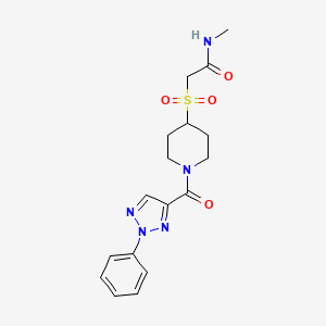 molecular formula C17H21N5O4S B2771943 N-methyl-2-((1-(2-phenyl-2H-1,2,3-triazole-4-carbonyl)piperidin-4-yl)sulfonyl)acetamide CAS No. 1797838-34-6