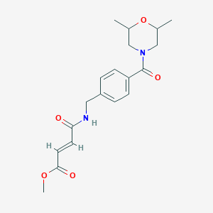 molecular formula C19H24N2O5 B2771949 Methyl (E)-4-[[4-(2,6-dimethylmorpholine-4-carbonyl)phenyl]methylamino]-4-oxobut-2-enoate CAS No. 2411325-49-8