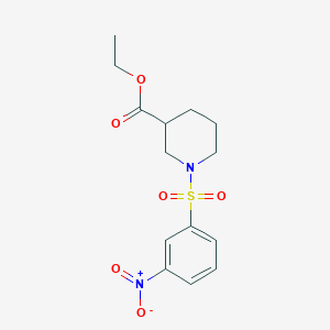 molecular formula C14H18N2O6S B2771975 ETHYL 1-(3-NITROBENZENESULFONYL)PIPERIDINE-3-CARBOXYLATE CAS No. 494825-72-8