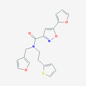 molecular formula C19H16N2O4S B2772020 5-(furan-2-yl)-N-(furan-3-ylmethyl)-N-(2-(thiophen-2-yl)ethyl)isoxazole-3-carboxamide CAS No. 1421494-24-7