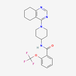 molecular formula C21H23F3N4O2 B2772040 N-[1-(5,6,7,8-tetrahydroquinazolin-4-yl)piperidin-4-yl]-2-(trifluoromethoxy)benzamide CAS No. 2034410-80-3