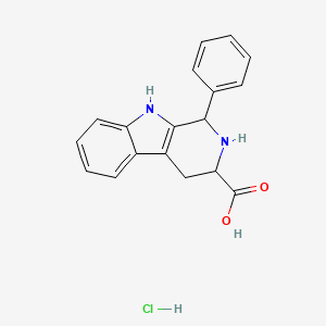 molecular formula C18H17ClN2O2 B2772058 1-Phenyl-2,3,4,9-tetrahydro-1H-pyrido[3,4-b]indole-3-carboxylic acid;hydrochloride CAS No. 2490404-61-8