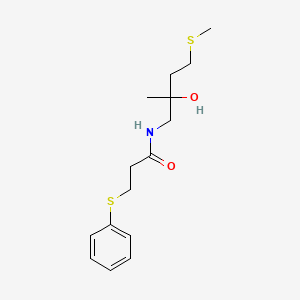 molecular formula C15H23NO2S2 B2772061 N-(2-hydroxy-2-methyl-4-(methylthio)butyl)-3-(phenylthio)propanamide CAS No. 1396746-21-6