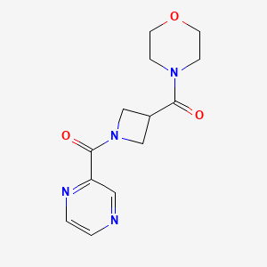 molecular formula C13H16N4O3 B2772071 4-[1-(pyrazine-2-carbonyl)azetidine-3-carbonyl]morpholine CAS No. 1396886-19-3