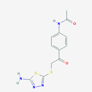 molecular formula C12H12N4O2S2 B277209 N-(4-{[(5-amino-1,3,4-thiadiazol-2-yl)sulfanyl]acetyl}phenyl)acetamide 