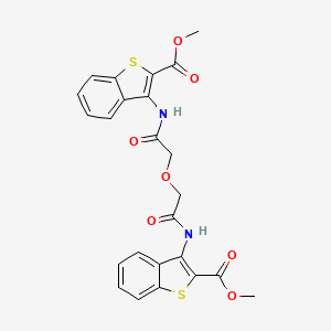 molecular formula C24H20N2O7S2 B2772092 methyl 3-[2-({[2-(methoxycarbonyl)-1-benzothiophen-3-yl]carbamoyl}methoxy)acetamido]-1-benzothiophene-2-carboxylate CAS No. 477490-51-0