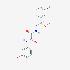 molecular formula C18H18F2N2O3 B2772109 N-(3-fluoro-4-methylphenyl)-N'-[2-(3-fluorophenyl)-2-methoxyethyl]ethanediamide CAS No. 1797027-21-4