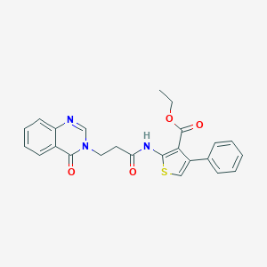 molecular formula C24H21N3O4S B277212 ethyl 2-{[3-(4-oxoquinazolin-3(4H)-yl)propanoyl]amino}-4-phenylthiophene-3-carboxylate 