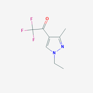 molecular formula C8H9F3N2O B2772152 1-(1-ethyl-3-methyl-1H-pyrazol-4-yl)-2,2,2-trifluoroethanone CAS No. 1174844-13-3