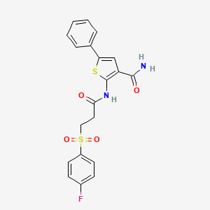2-(3-((4-Fluorophenyl)sulfonyl)propanamido)-5-phenylthiophene-3-carboxamide