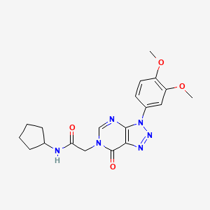 molecular formula C19H22N6O4 B2772161 N-cyclopentyl-2-[3-(3,4-dimethoxyphenyl)-7-oxo-3H,6H,7H-[1,2,3]triazolo[4,5-d]pyrimidin-6-yl]acetamide CAS No. 872594-50-8