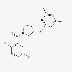 (2-Bromo-5-methoxyphenyl)(3-((4,6-dimethylpyrimidin-2-yl)oxy)pyrrolidin-1-yl)methanone