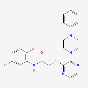 N-(5-fluoro-2-methylphenyl)-2-[3-(4-phenylpiperazin-1-yl)pyrazin-2-yl]sulfanylacetamide