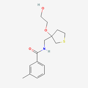 molecular formula C15H21NO3S B2772203 N-{[3-(2-hydroxyethoxy)thiolan-3-yl]methyl}-3-methylbenzamide CAS No. 2309729-32-4