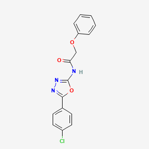 molecular formula C16H12ClN3O3 B2772224 N-[5-(4-chlorophenyl)-1,3,4-oxadiazol-2-yl]-2-phenoxyacetamide CAS No. 70394-82-0