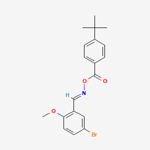 molecular formula C19H20BrNO3 B2772226 (E)-[(5-bromo-2-methoxyphenyl)methylidene]amino 4-tert-butylbenzoate CAS No. 331459-83-7