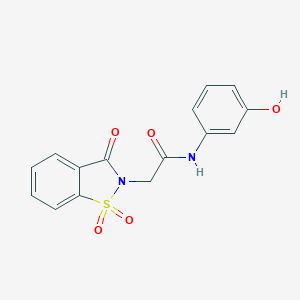 molecular formula C15H12N2O5S B277223 N-(3-HYDROXYPHENYL)-2-(1,1,3-TRIOXO-1??,2-BENZOTHIAZOL-2-YL)ACETAMIDE 